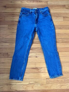Abercrombie & Fitch Women's Vivid Blue High-Rise Straight Jeans